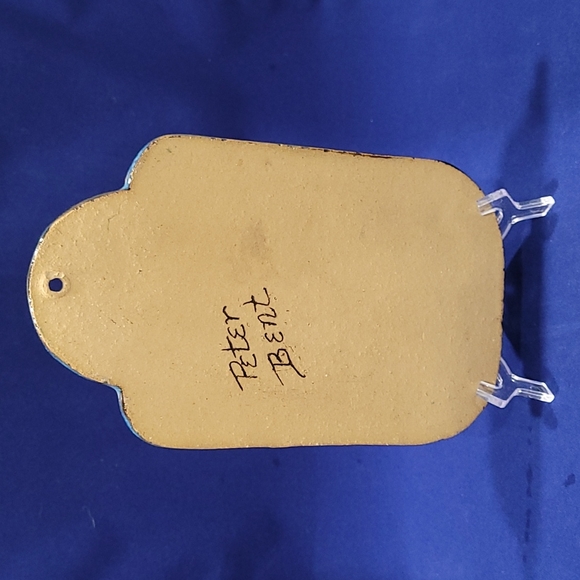 Handmade Hanging Ceramic Wall Pocket - Blue - Picture 3 of 4